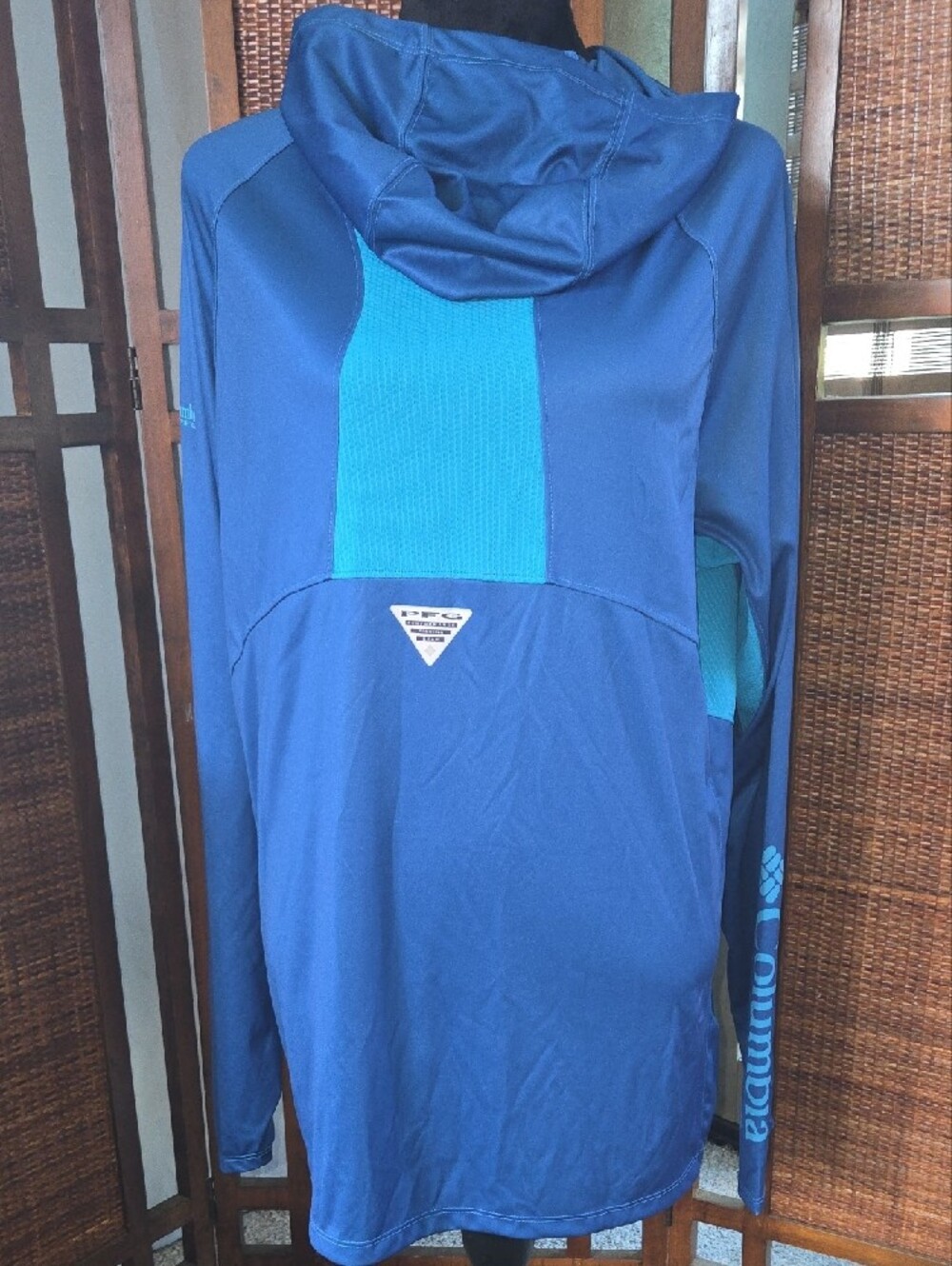 Columbia Blue PFG Performance Fishing Hoodie - Picture 8 of 11